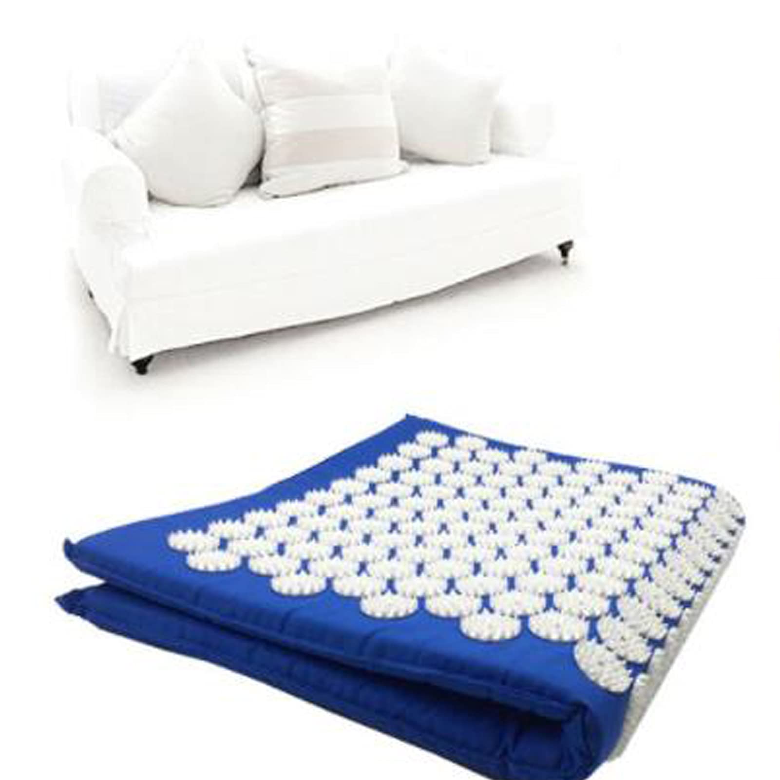 Juego de colchoneta de acupresión y almohada, para aliviar el dolor de espalda y cuello, para aliviar el estrés, con bolsa de viaje (verde)