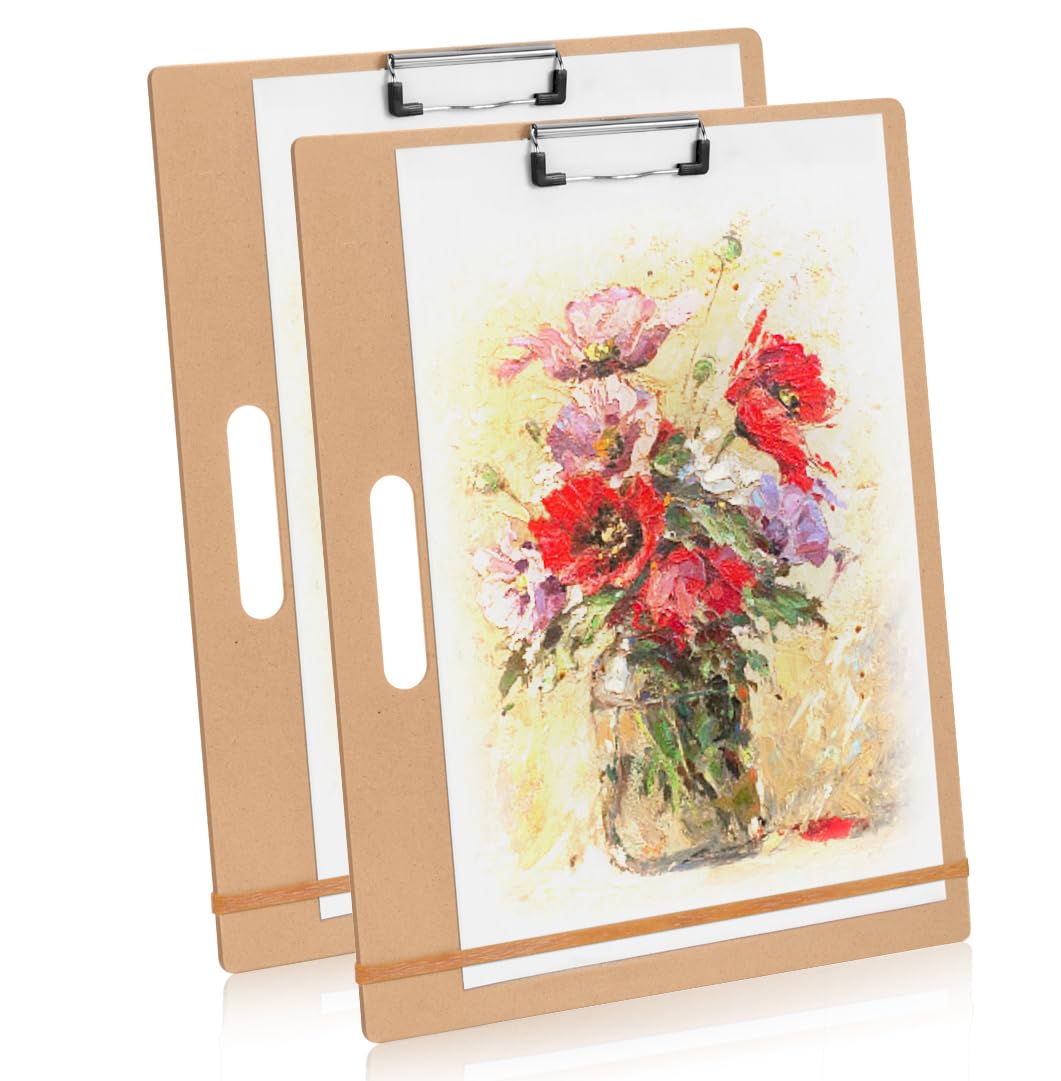Sketch Board – 33 x 43,2 cm, tragbares Kunst-Zeichenbrett mit Griff, 2 Stück