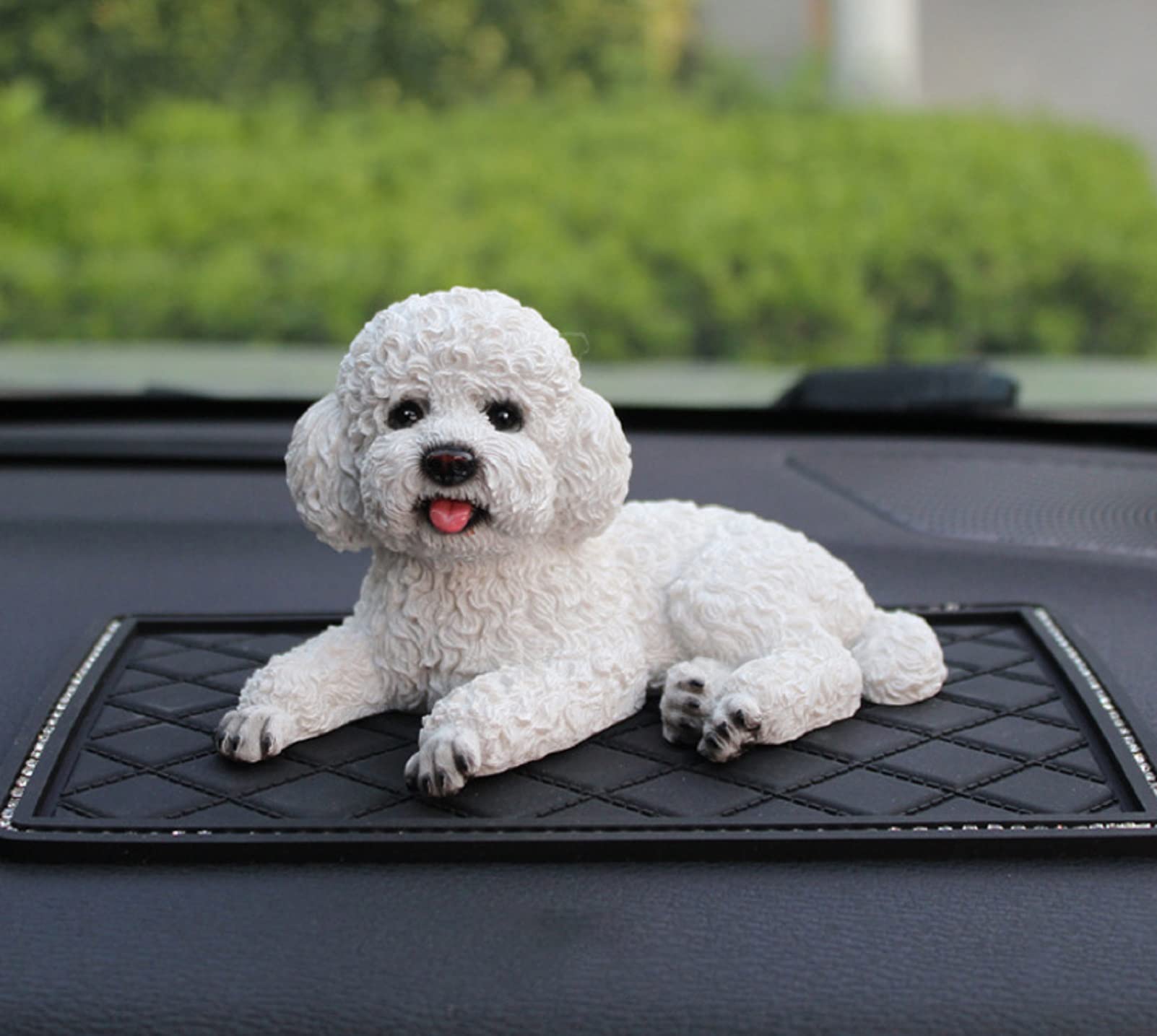 Otzoan Cute Dog Figurines Resin Animal Garden Farm Statue Poodle Sculpture Lawn Patio Yard Home Decorations Ornaments (White) - Image 4