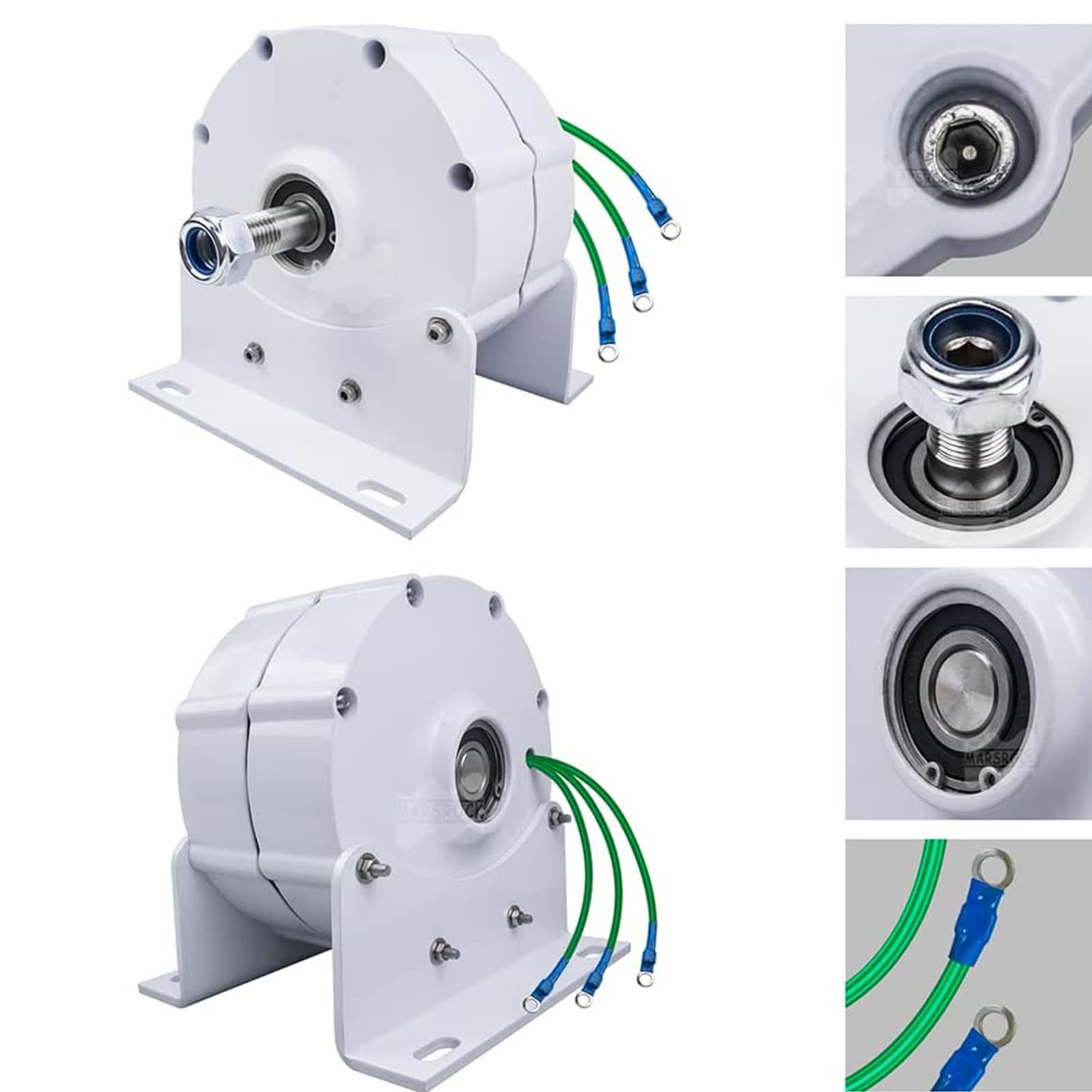 Generatore a Magnete Permanente trifase, generatore a Magnete Permanente 5000W a Basso Numero di Giri con raddrizzatore 12v-220V per turbina eolica e idrica (con Base),220V