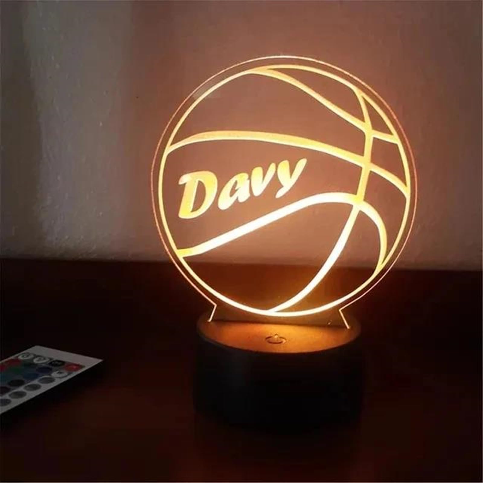 Luz led Nocturna de fútbol Personalizada, Grabado láser Personalizado con Nombres, lámpara de neón táctil para Cambiar el Color de la luz, Regalo para Amantes de los Deportes,B