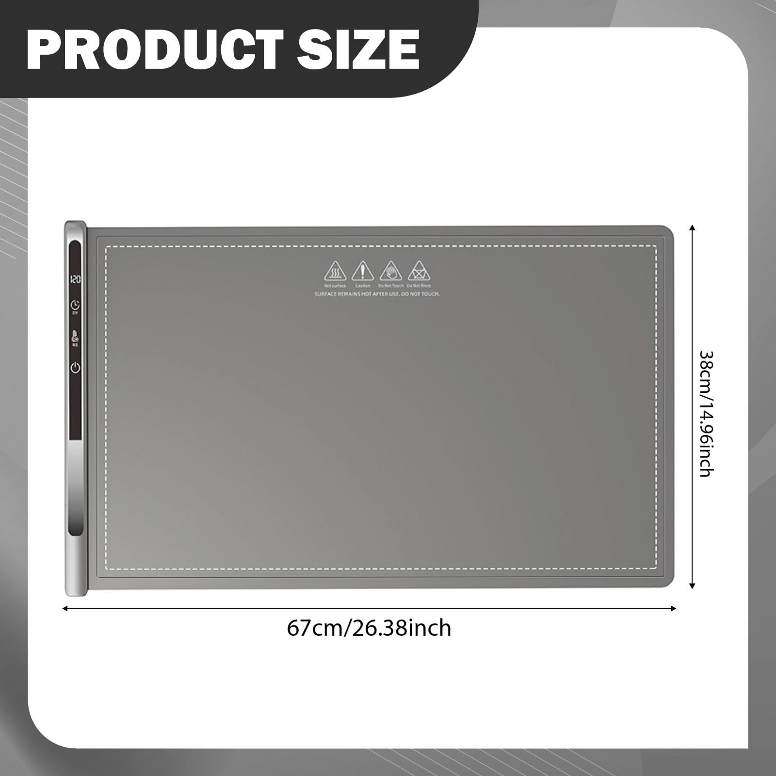 Manta Térmica para Alimentos, Manta Calefactora, Otoño, Temporizador de 8 Horas, Portátil, 300 W, Fiesta, Uso Diario, Reuniones, Placa Calefactora, Gris, Individual