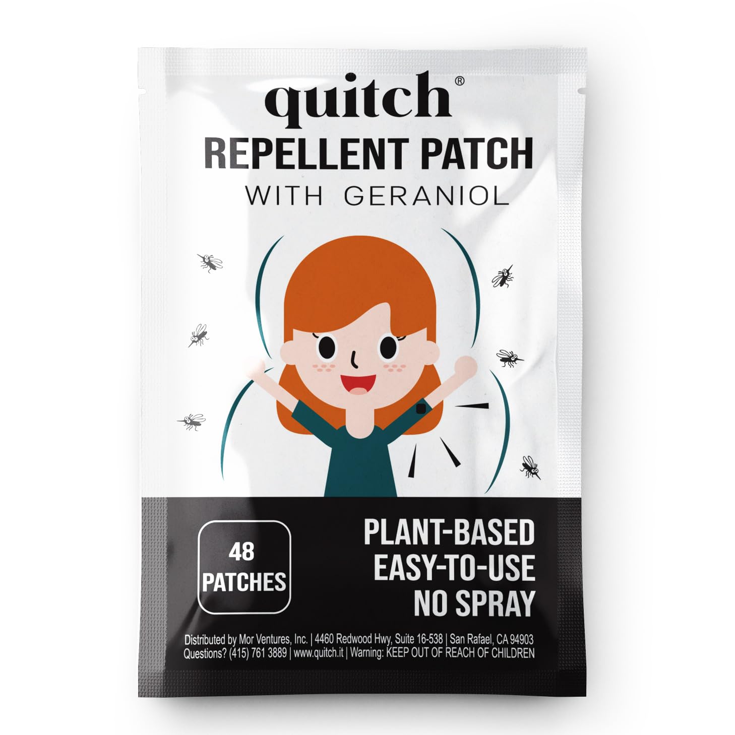 Quitch Natural Mosquito Repellent Stickers for Kids & Adults | geraniol Bug Patch | Anti Mosquito Patch | Mosquito Patches for Babies | Bug Spray Stickers | citronella Insect Repellent Alternative