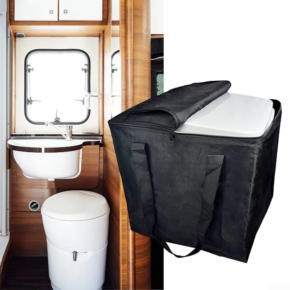 Bolsa de transporte para inodoros portátiles, solución perfecta para almacenar inodoros, ropa, edredones y más durante los viajes (negro)