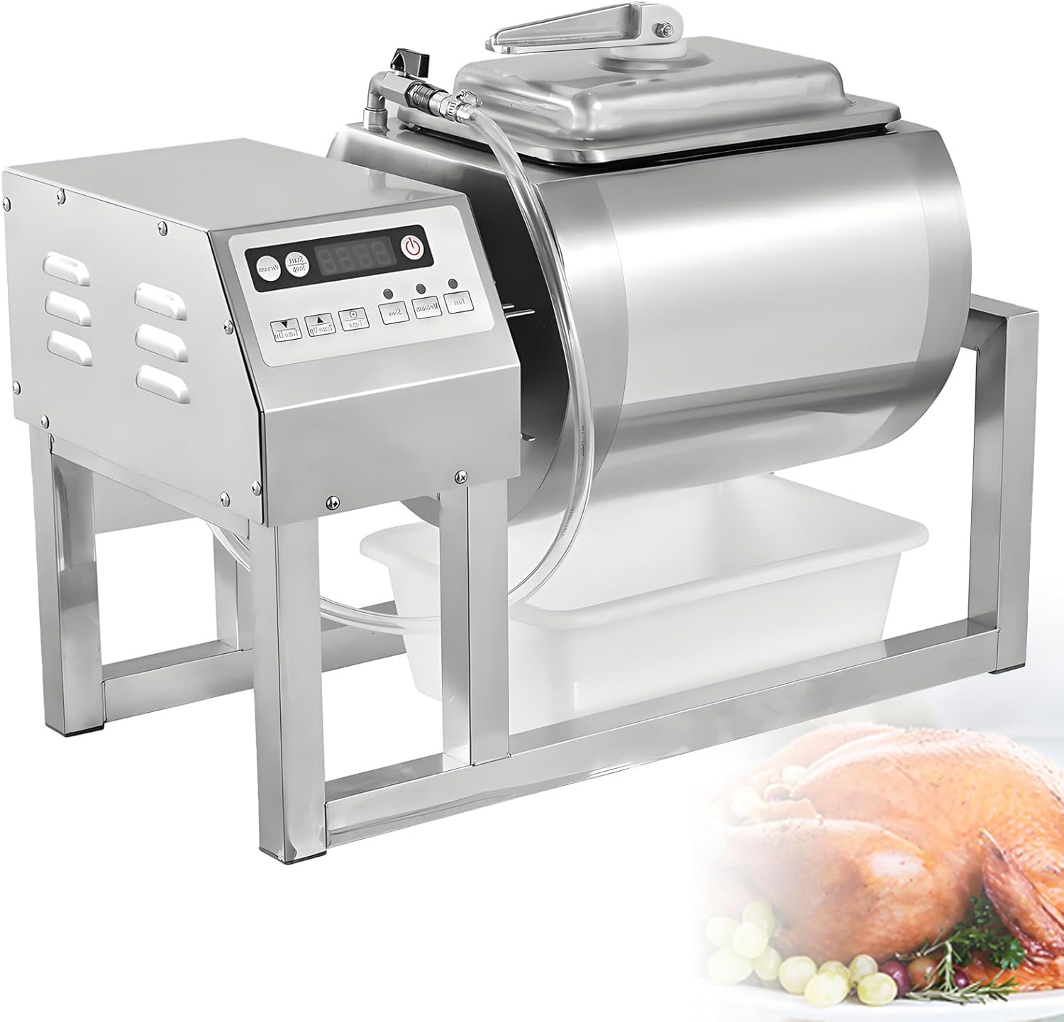 Automatic Vacuum Meat Tenderizer & Marinator 18L/45L,Stainless Steel Tumbler with Speed Control, Quickly Infuses Flavor into Beef, Pork, Chicken, and Plant-Based Proteins 18L/36LB-Vacuum