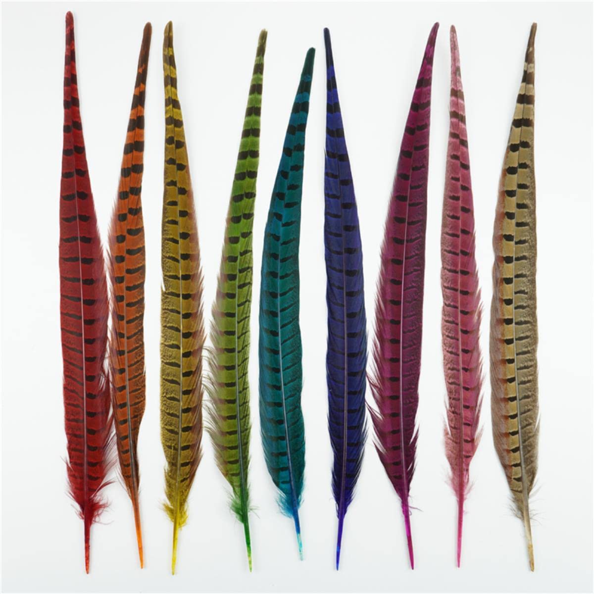 pióra soarer, Pióra z ogona bażanta 40-45 cm, wielokolorowe, opakowanie 10 sztuk(Green,100Pcs)