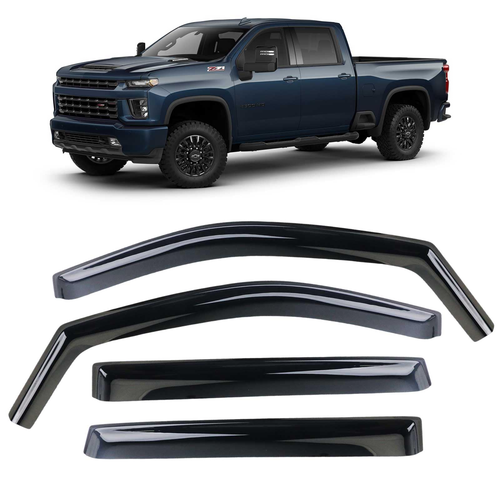 Photo 1 of SPEEDPARK Window Visors Rain Guards - for Chevy Silverado GMC Sierra 2500HD 3500HD 2020-2024 Crew Cab Sun Visor Side Window Deflectors 4pcs
