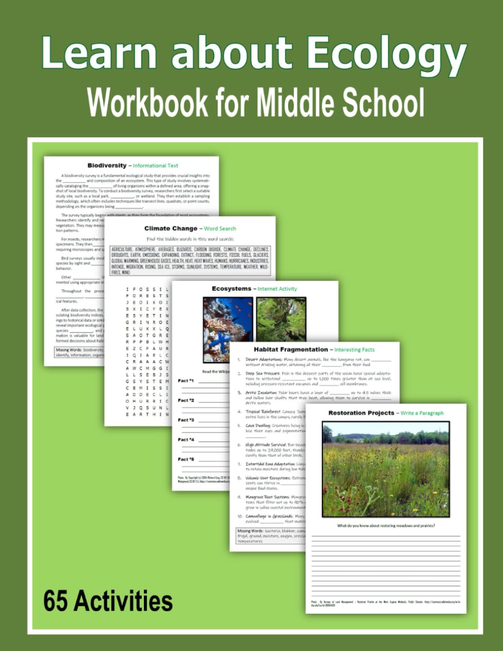 Learn about Ecology - Workbook for Middle School