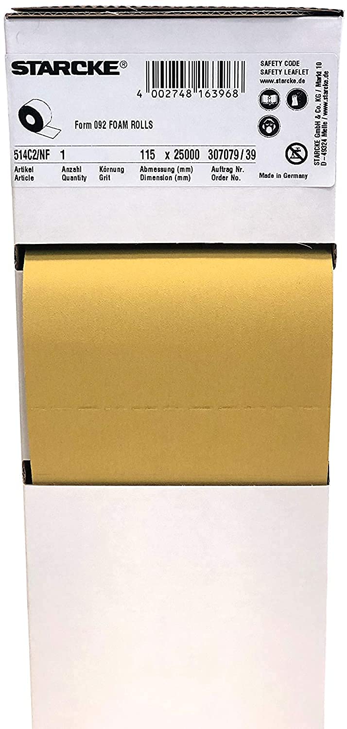 Starcke Premium Foam Back Perforated Sanding Sheets Roll 4-1/2 Inch Wide x 27 Yards Long 179 Sheets | For Wood, Auto Body, Marine, Paint, Primer, Metal, And Plastics (220 Grit)