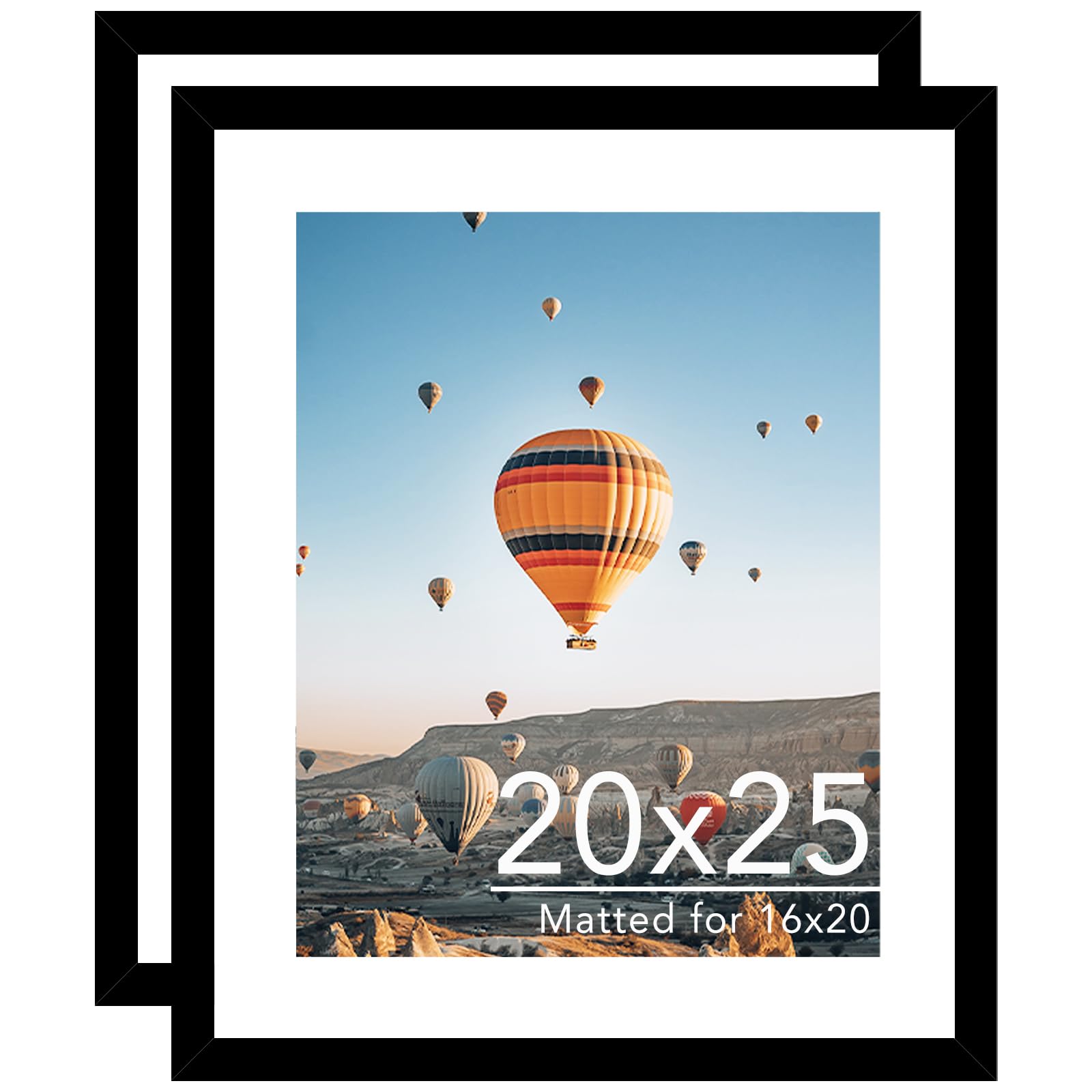 JCJMY 20x25 Picture Frame with 16x20 Mat Set of 2
