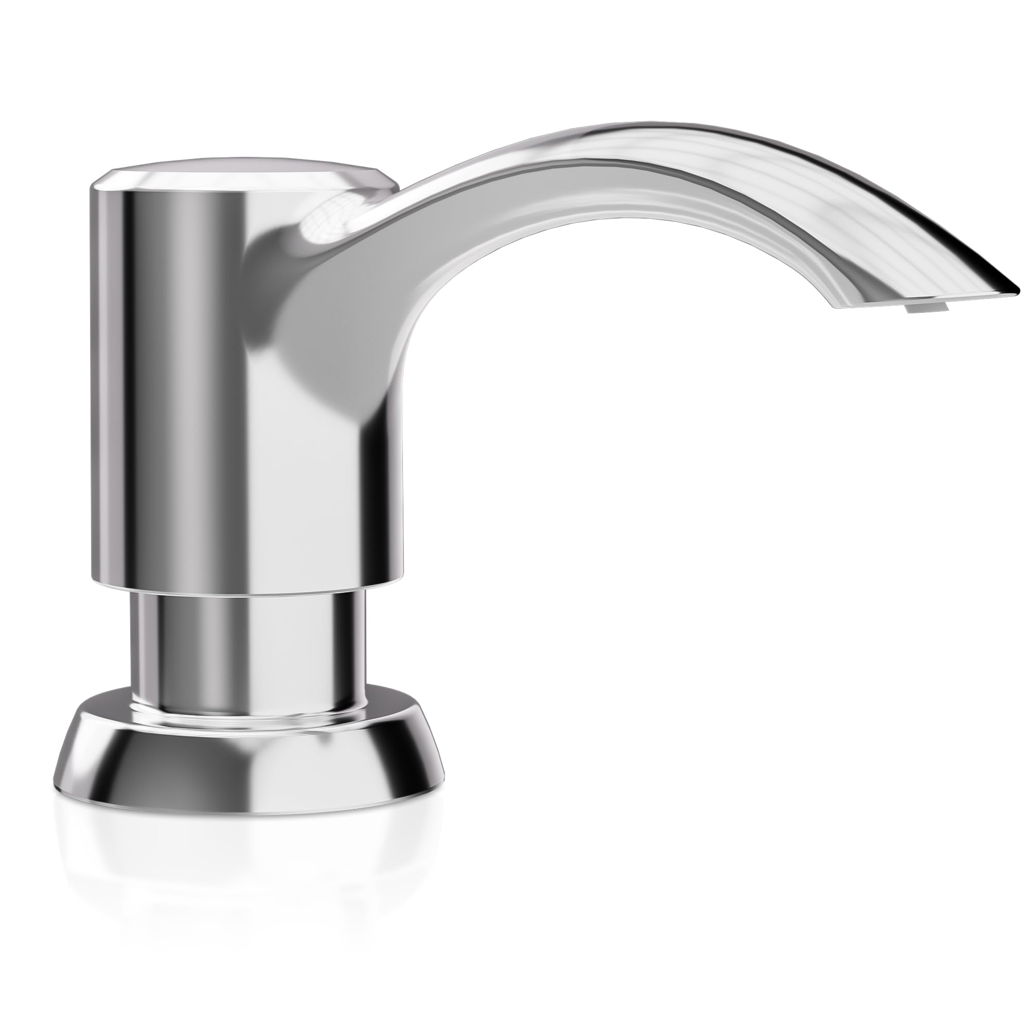 SAMODRA Soap Dispenser for Kitchen Sink, Chrome ABS Pump Head, with 17 oz PET Lotion Bottle, Refill from Top, Built-in Design