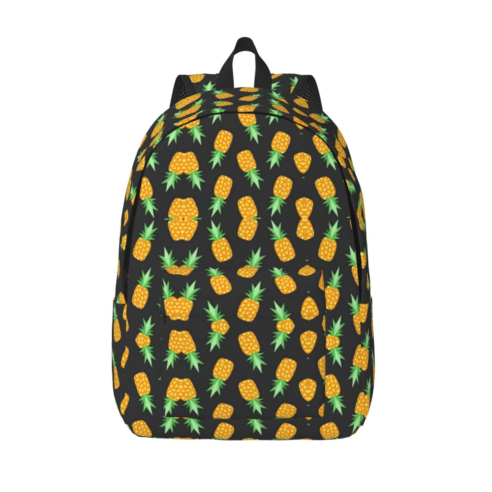Mochila de lona de moda clásica CHAbu con diseño de piña color Black 8