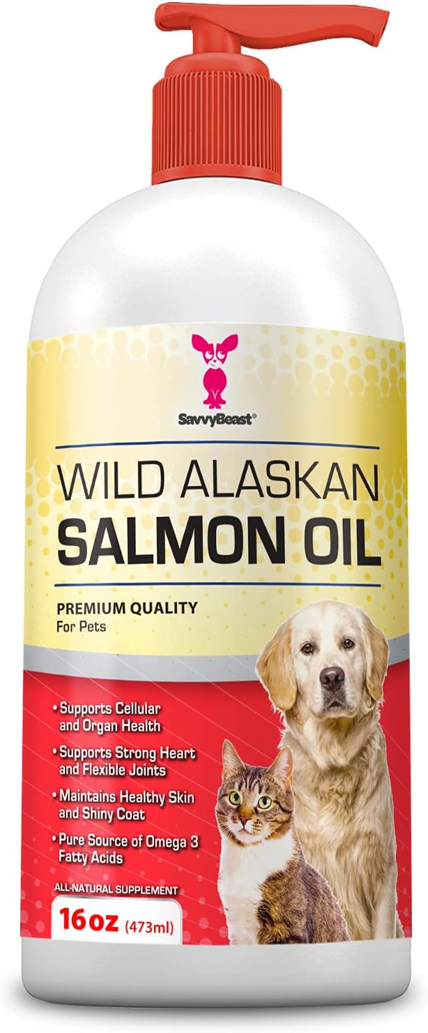 Savvybeast Wild Alaskan Salmon Oil for Dogs, Cats