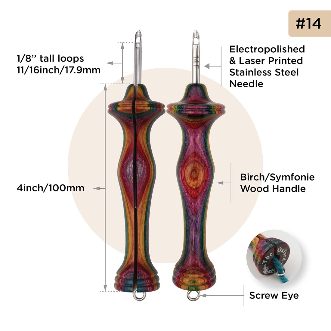 Oxford Punch needle fine Symfonie Wood 3mm - 1pc