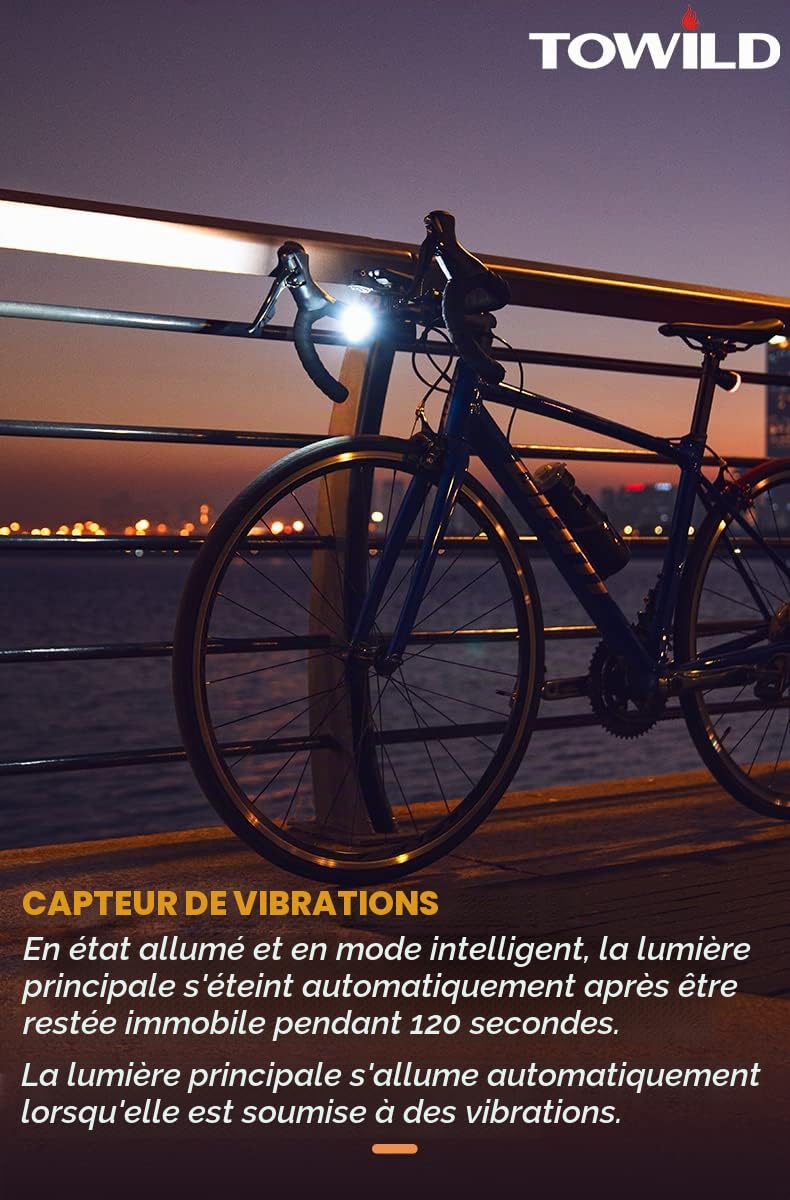 towild DLite1800 Eclairage Velo avec Télécommande sans Fil,Lampe Frontale Vélo 1800 Lumens Phare vélo à Double Source Lumineuse Haut Faisceau et Bas Faisceau Feux vélo Rechargeables 5000mAh pour VTT