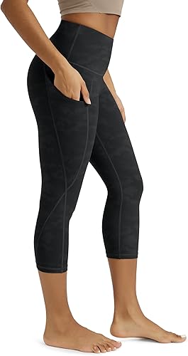 Miniatura 138 de ODODOS - Leggings tipo capri de mujer, no se traslucen y modelan el abdomen, con cintura alta y bolsillos; para hacer yoga, atletismo, ejercicio