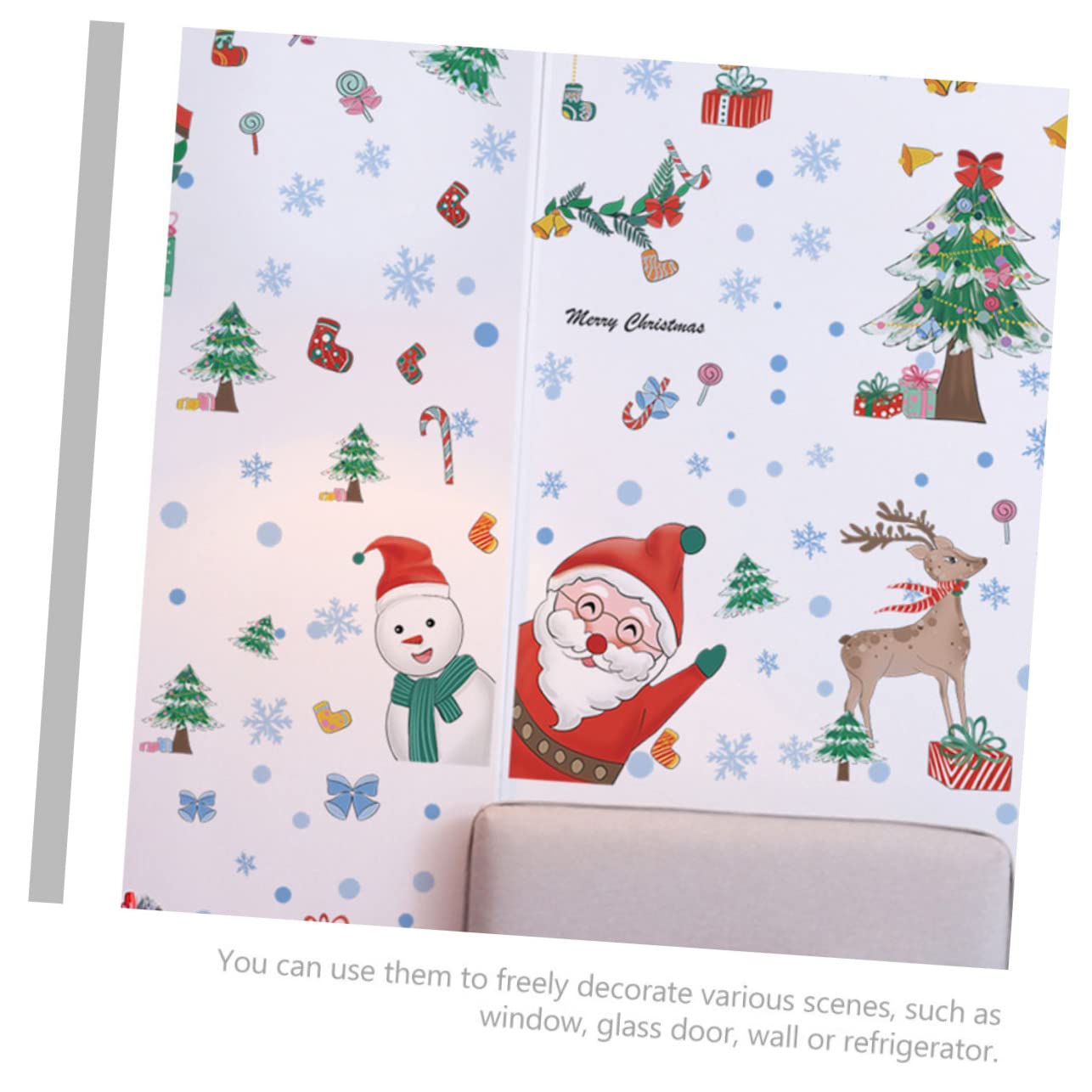 Alipis 30hojas Pegatinas Navideñas Para Ventanas Decoración De Navidad De Papá Noel y Para Ventanas Cristales y Espejos Decoración Navideña Reutilizable