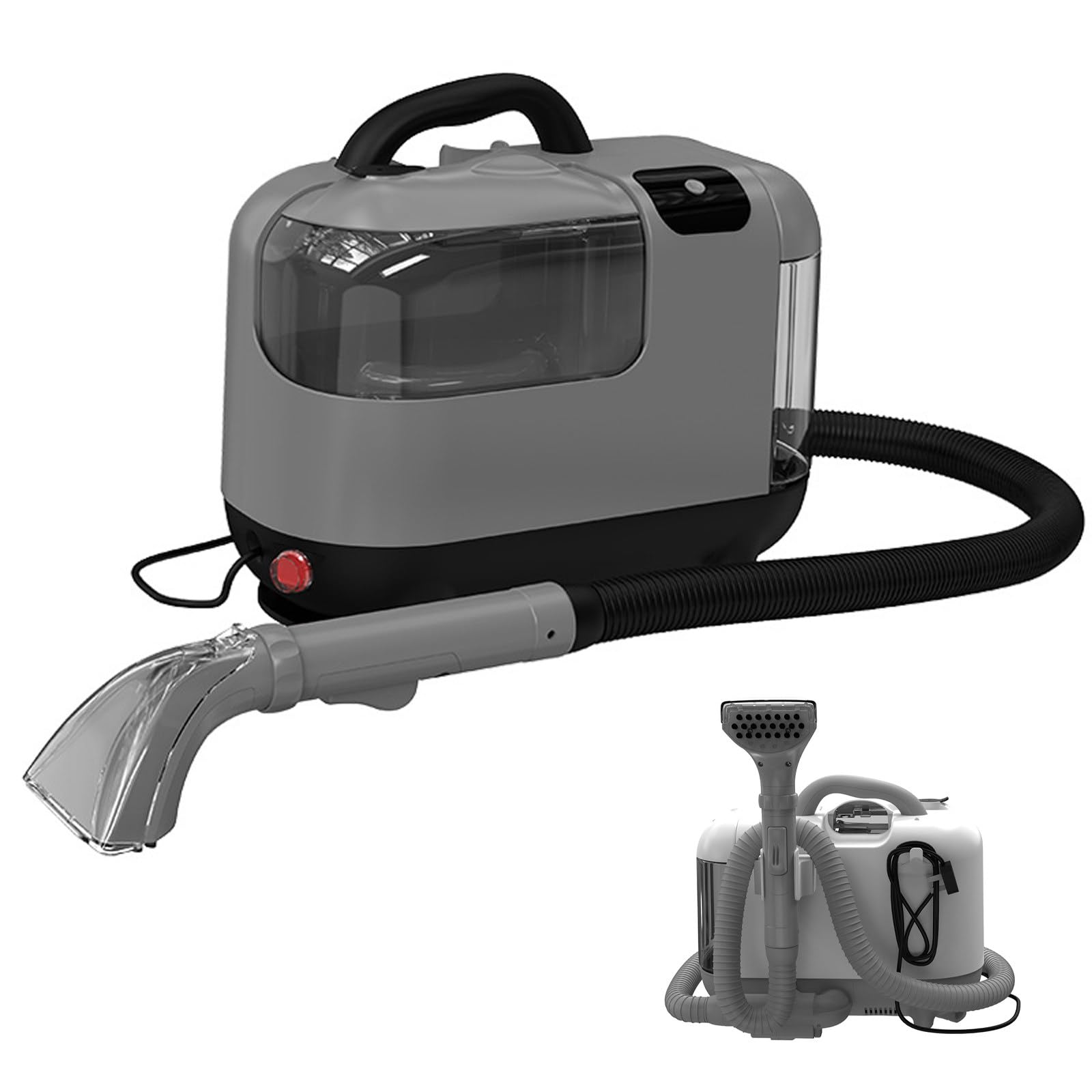 Limpia Tapicerias Sofa Limpiador de Tapicerias 1200W 75dBA Manguera de 1.5m, con Boquilla de Vacío, para Tapicerías/Escaleras en Casa, Ama de Casa 220V-Grey