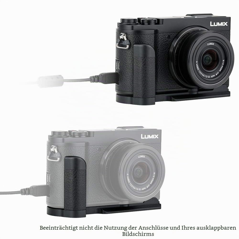JJC Metall L-Form Handgriff für Panasonic Lumix DMC-GX80 GX85 GX9 Kameras