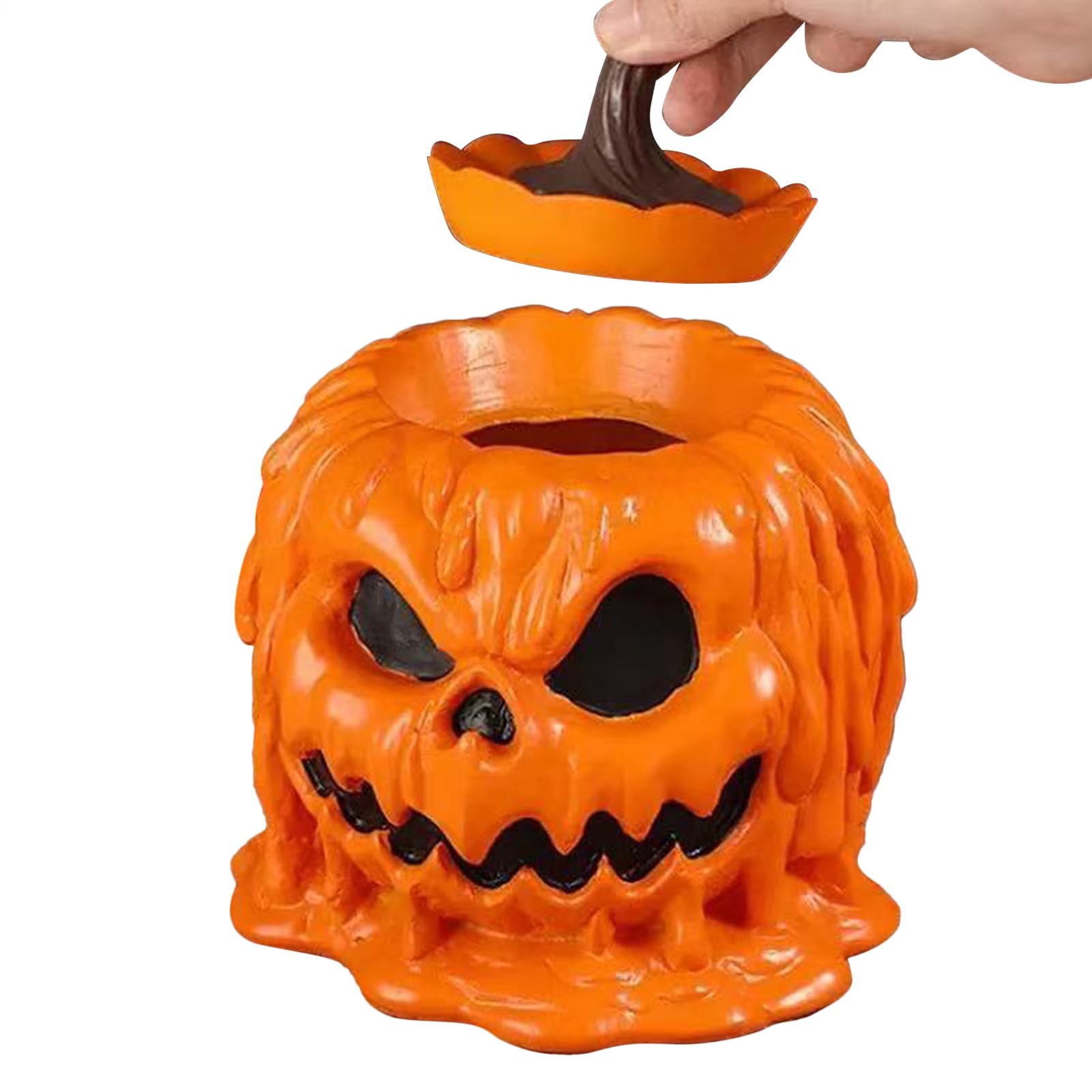 Bocal à biscuits citrouille décoratif avec couvercle pour bonbons et apéritif de fête