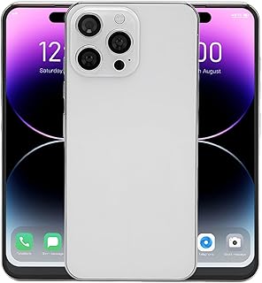 ciciglow Telefone desbloqueado 14 Pro Max, smartphone FHD de 6,6 polegadas, telefone corporal ultrafino, 4GB RAM 64GB ROM, câmera 8MP + 24MP, Android 10.0, 5500mAh, Face ID, BT, GPS (branco)