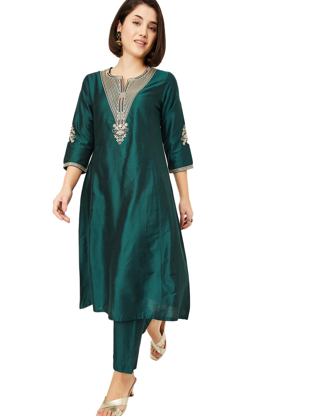 max Women's Cotton Blend Solid Kurta Set-picture-36