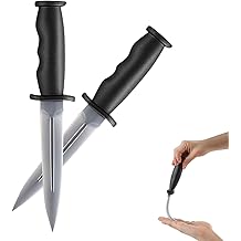 2 Pcs Plastic Training Knife for Martial Arts 9.8 Inch Fake Dagger Prop Training Weapon Plastic Practice Knife for Halloween Costumes Play Fighting Tactical Practice