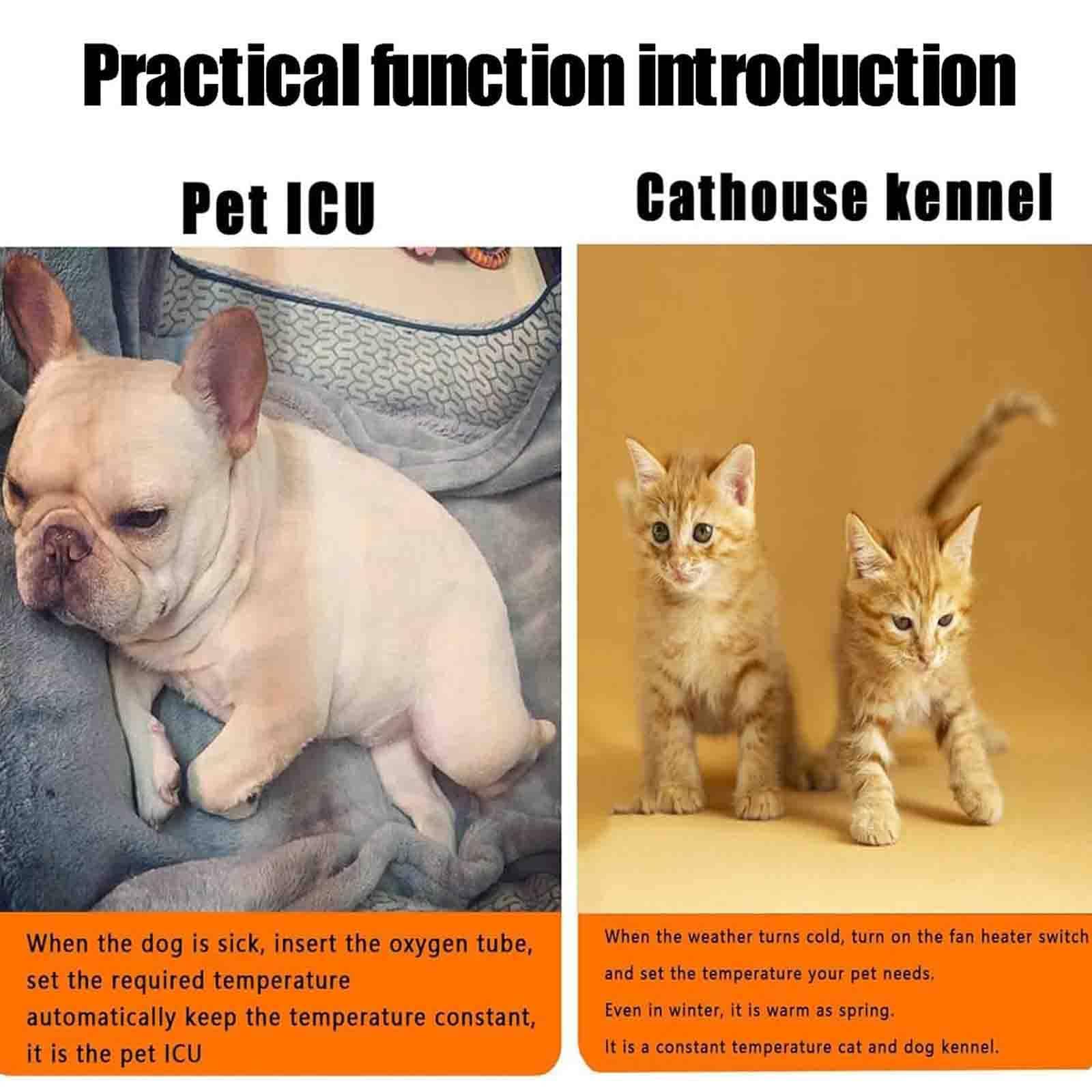 Incubatrice portatile isolata per cuccioli con riscaldamento e ventilatore, compatta per il trasporto sicuro e l'assistenza domiciliare di cani e gatti appena nati
