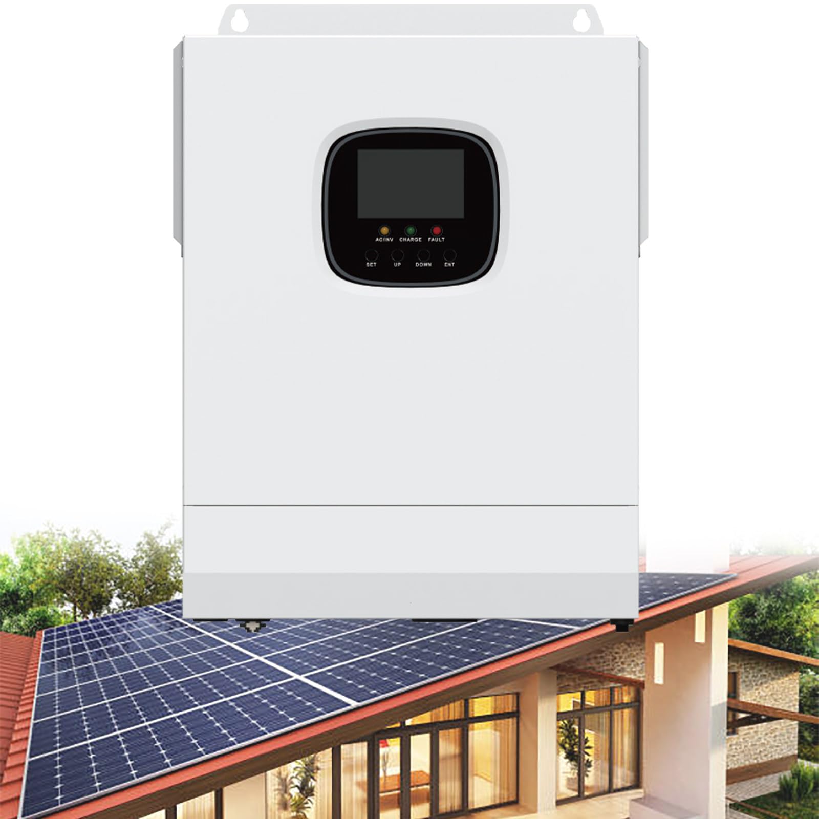 Inverter Ibrido, Inverter Solare 24V 3000W con Regolatore di Carica Solare MPPT 60A, per Aree Fuori Rete, Casa, Ufficio,220V