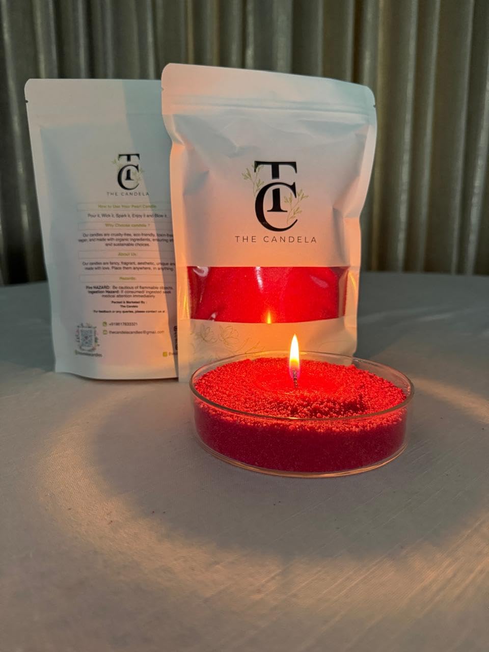 The Candela - Pearl Candle – Eternal Blush (50 Grams) (Coloured and Scented) (Amber Romance)