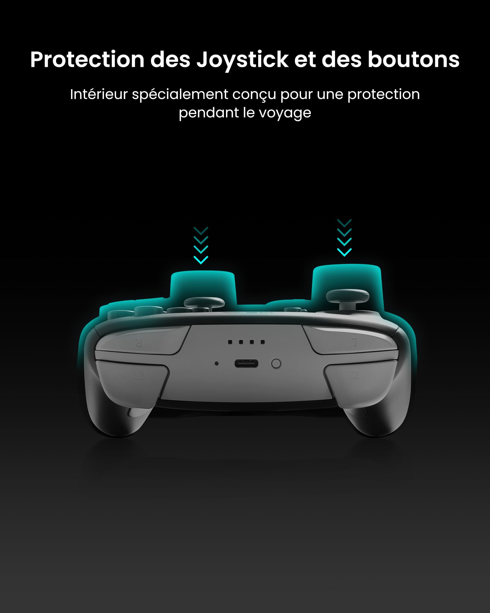 tomtoc Funda para Mando Nintendo Switch 2 Pro Controller, Carcasa Protector rígida para Joystick, Estuche portátil de Viaje, antichoque, antiarañazos, Resistente al Agua