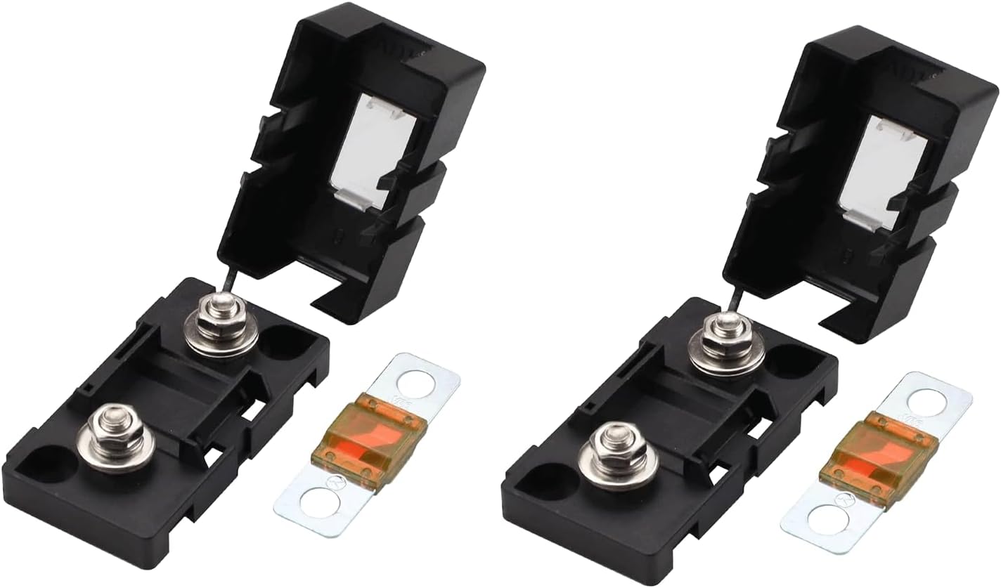 ZOOKOTO 2PCS ANS-H One-Way Midi Fuse Box Holder 30A,Small Fork Fuse Mount Bolt 30A