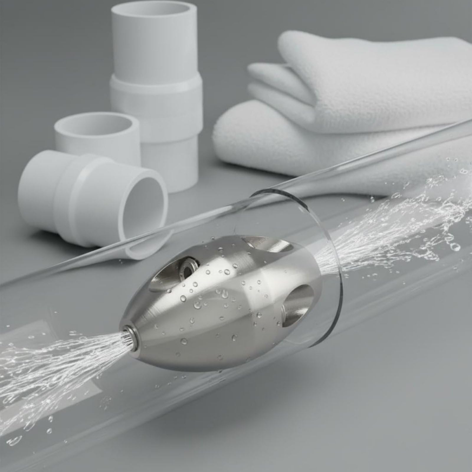 de Alta Presión para Mantenimiento de Drenajes Accesorio de Limpieza de Tuberías Cabezal Resistente con Rosca 3/8 Fabricado en Acero Inoxidable y, 3/8 Pulgada Rosca Interna, 50 L/Min