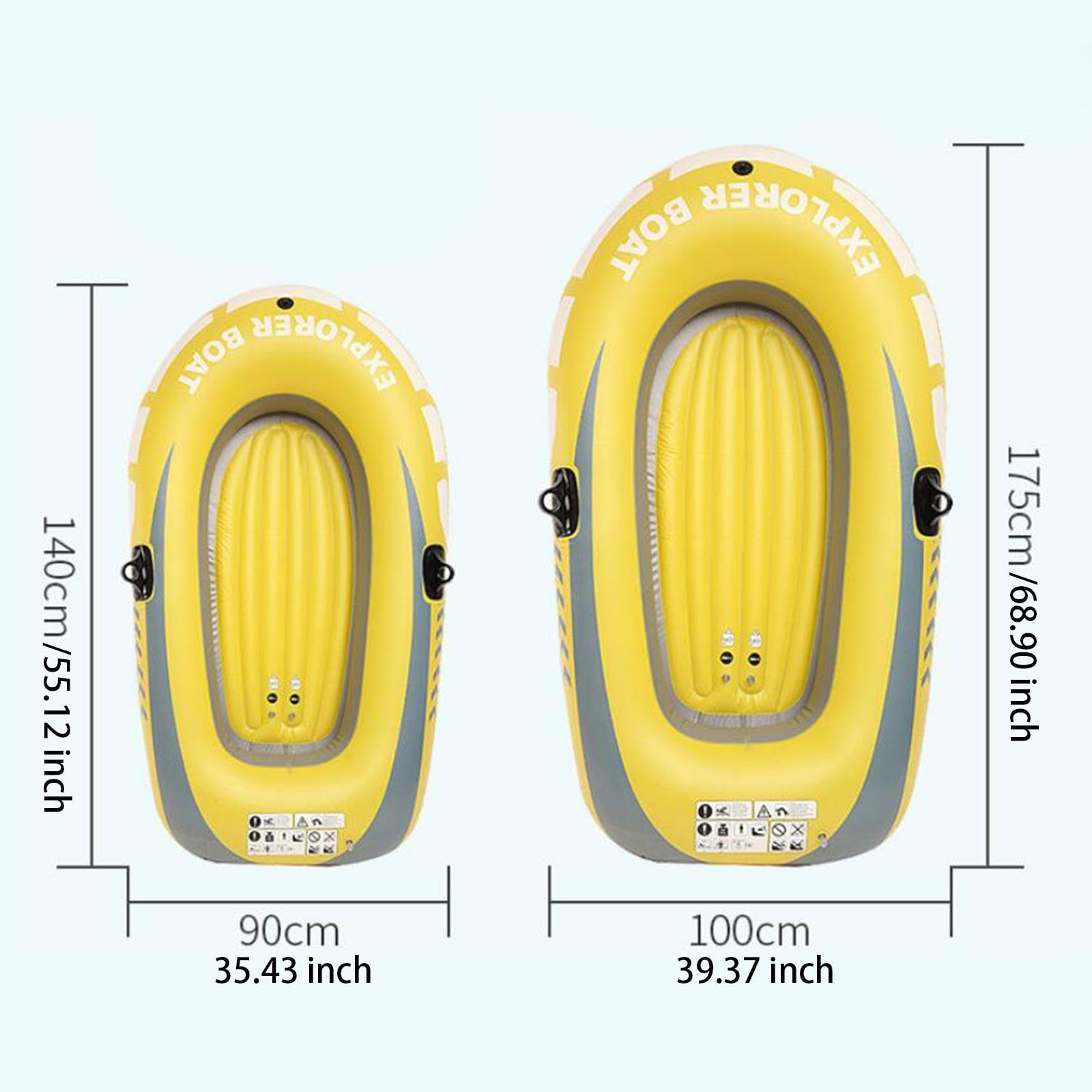 Qianly Bateau Gonflable, Kayak Gonflable avec Supports de Rames, Embarcation Flottante en PVC pour Activités Nautiques en Extérieur (Lacs, étangs).