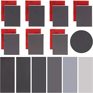 Tanstic 32Pcs 320-2500 Grit Sanding Sponge Sanding Pads Flexible Wet Dry Soft Foam Sanding Blocks with 240-5000 Grit Sanding Paper Abrasive Sandpaper for Wood Metal Drywall Furniture