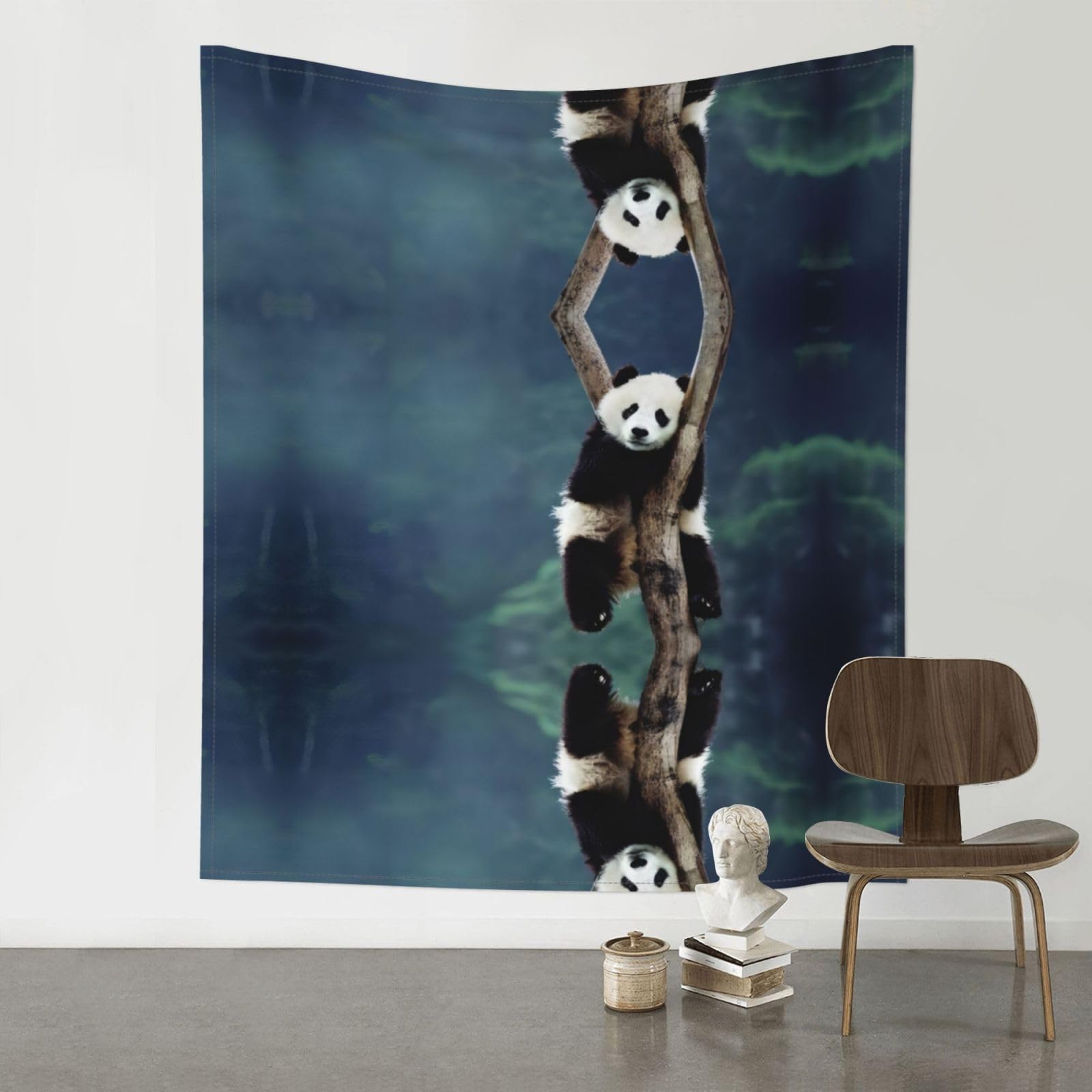 YYHWHJDE Cute Panda Prints 60x51in Wall Tapestry – High-Grade Polyester Throw for Dorm, Beach & Home Decor