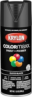 Krylon K05505007 COLORmaxx Spray Paint and Primer for Indoor/Outdoor Use, Gloss Black 12 Ounce (Pack of 1)