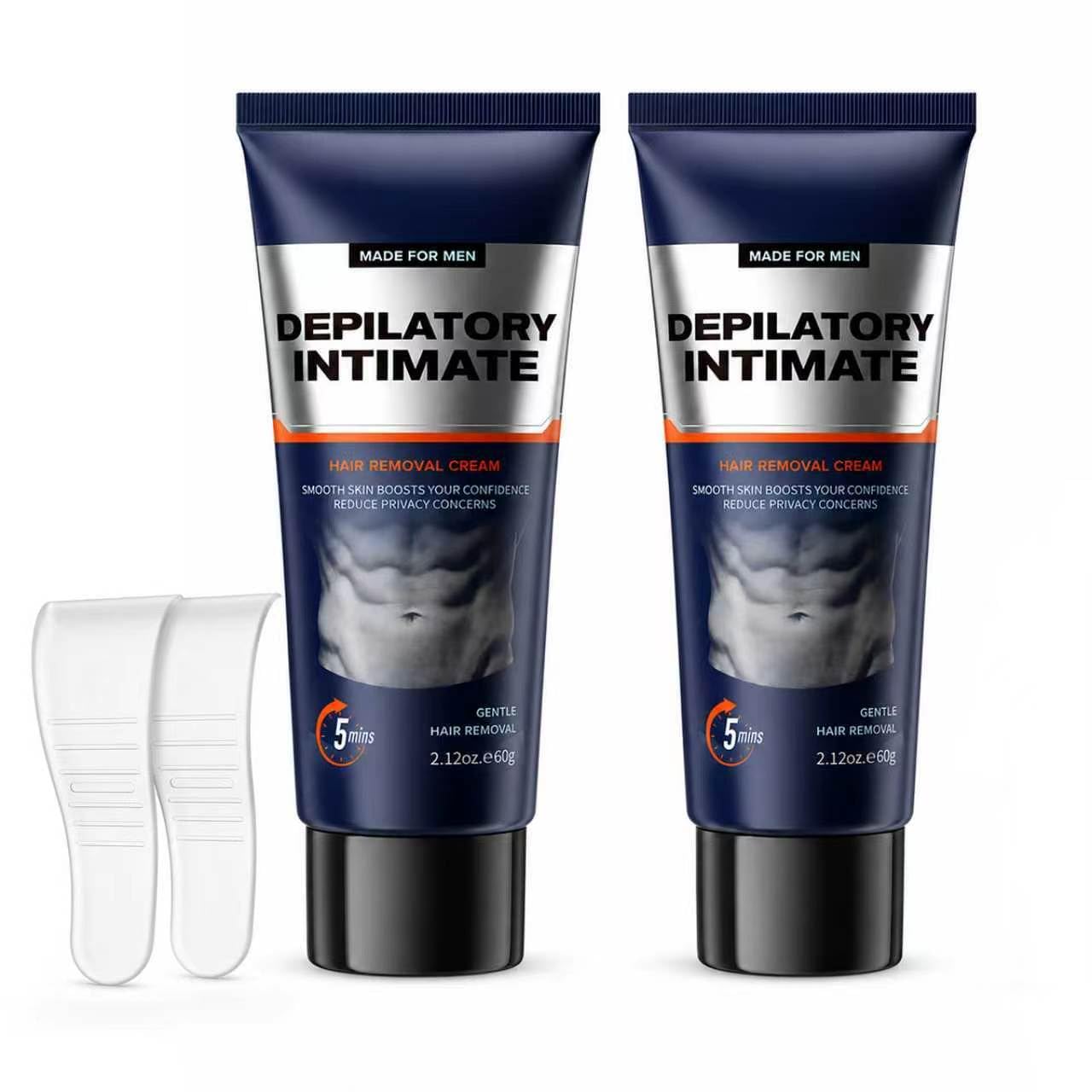 Intimate Hair Removal Cream for Men, 5-Minute Painless Coarse Hair Removal 2.12 Ounce (Pack of 2)