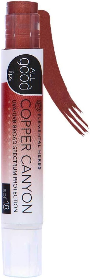 All Good Lips Tinted SPF 18 Lip Balm, Copper Canyon, 2.55 Gram
