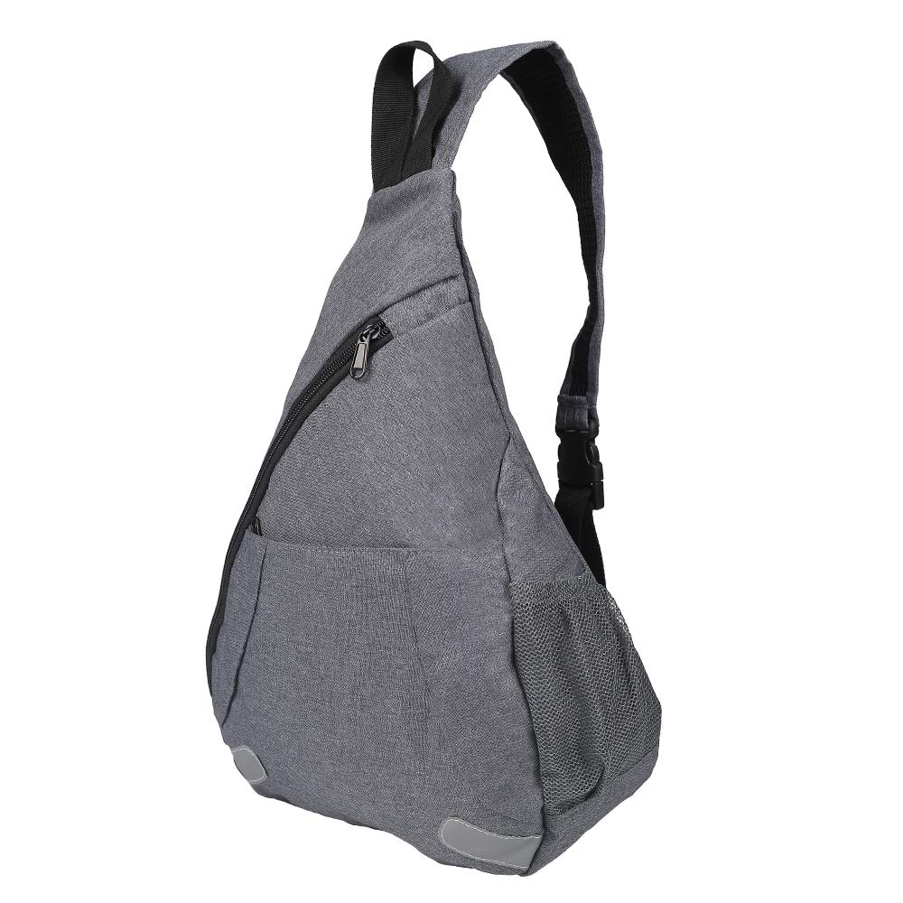 CALACH Sling Backpack Bag Chest Crossbody Bag Foldable Travel Hiking Daypack for Men Women(Grey)