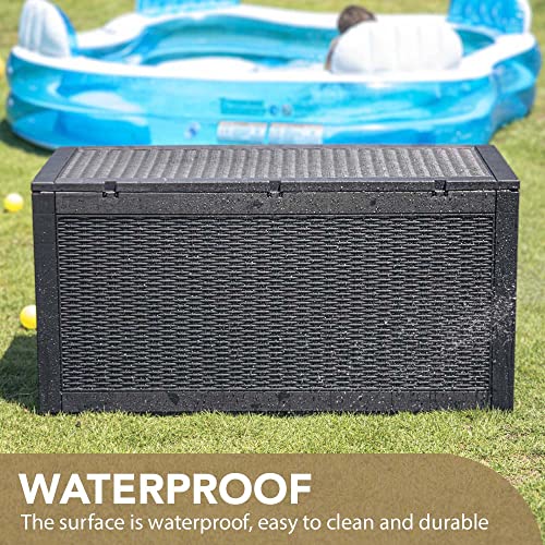 Devoko 100 Gallon Waterproof Large Resin Deck Box Indoor Outdoor