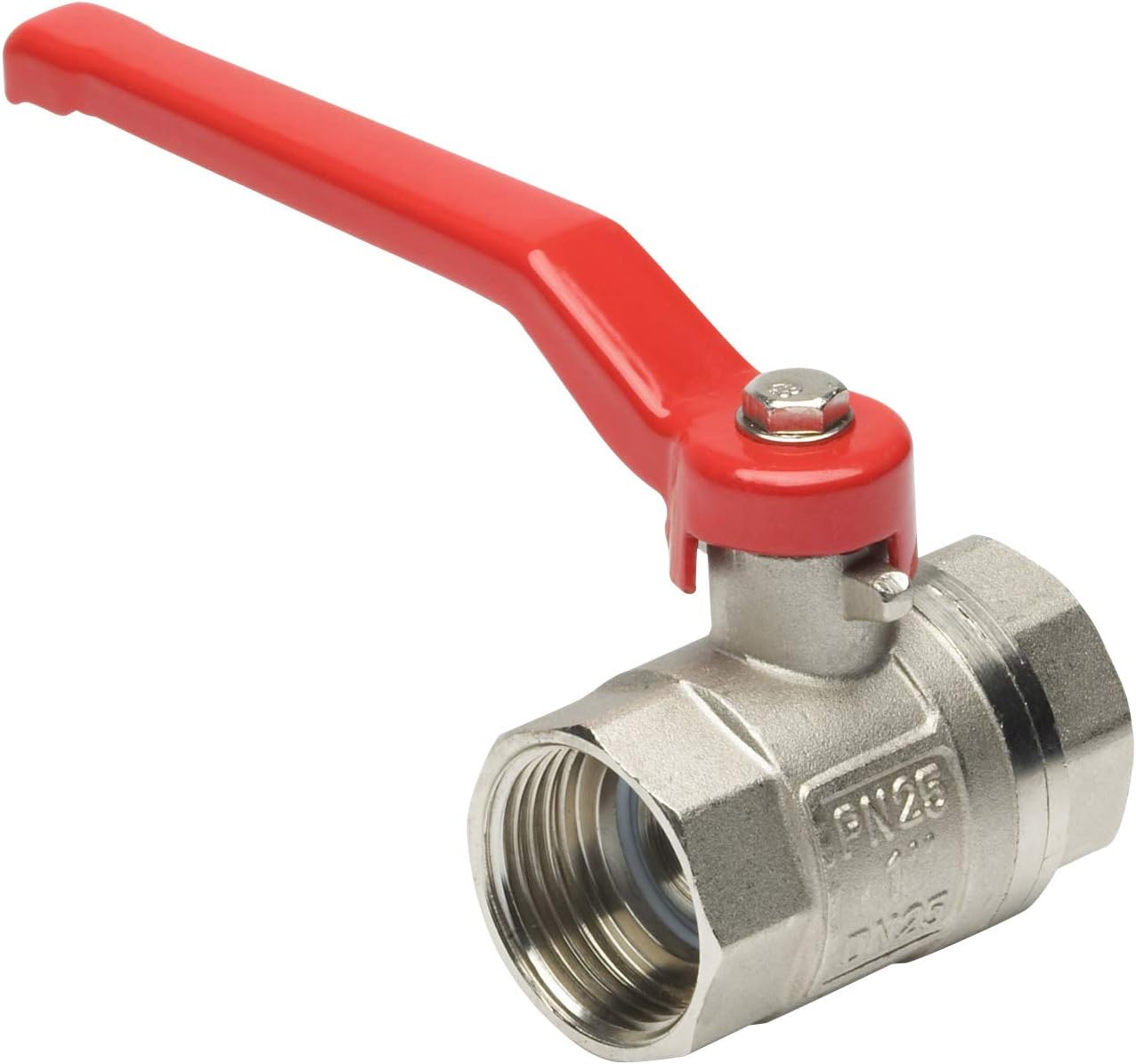 Messing-Kugelhahn 1/2 Zoll AG/AG – Mit Rotem Stahlgriff, Robust & Dicht
