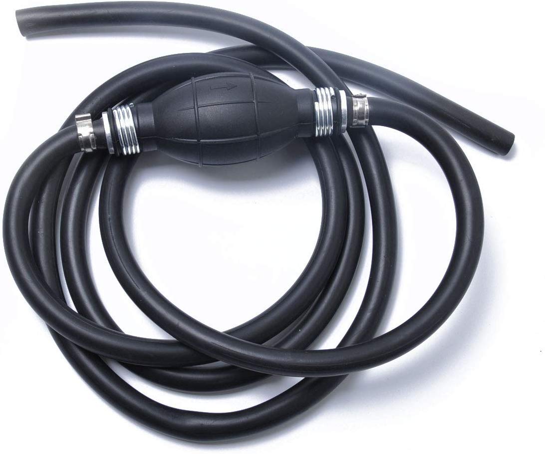 Tuyau D'aspiration Auto-amorçant 180 Cm - Diamètre 13 Mm - Pour Carburant, Diesel, Eau - Avec Robinet De Contrôle - PVC Transparent