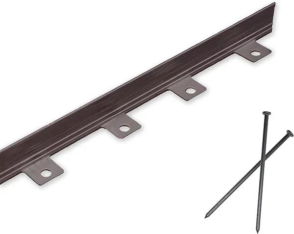 EasyFlex Aluminum No-Dig Landscape Edging for Landscape or Paver Projects, 10 Metal Edging Pieces with Spikes, 50 Feet, Bronze