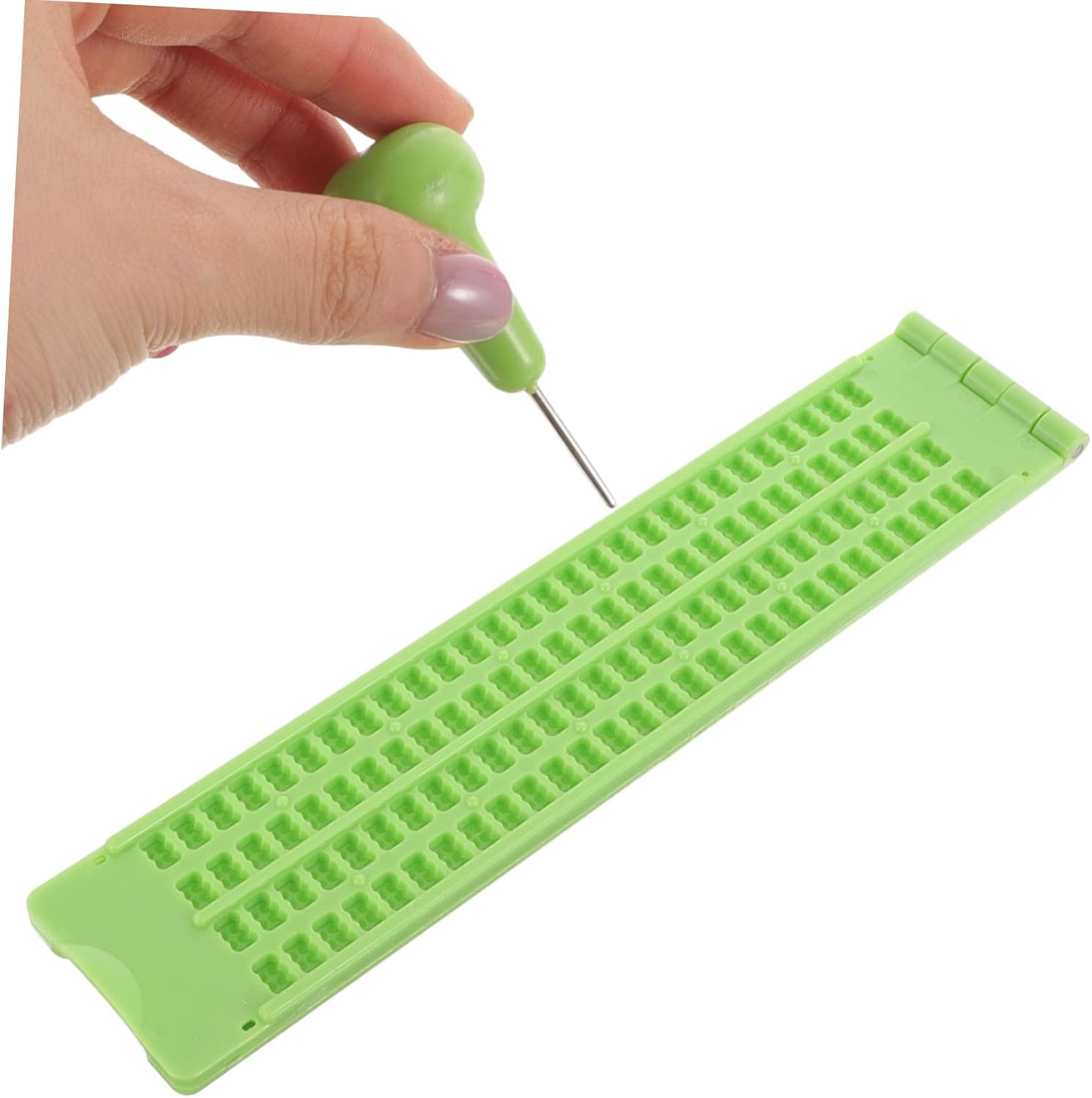 NOLITOY Braille Writing Plate with Stylus Portable Line Cell Plastic Tool for Blind Users Lightweight and Durable Braille Writing Aid for Learning and Practicing