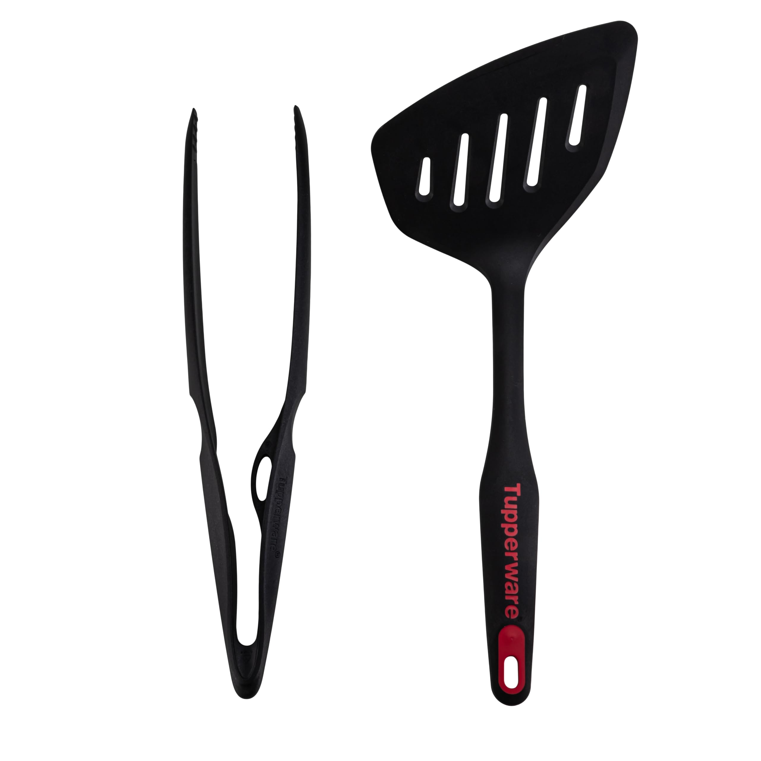 Tupperware Griffbereit Küchenhelfer Grillzange (p) schwarz + Griffbereit Pfannenwender groß küchenzubehör Küchenzange Servierzange (inkl. Katzen Magnet)
