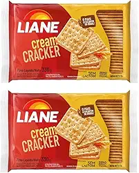 Biscoito Cream Cracker Sem Lactose Zero Gorduras Trans Vegano Liane 330g - Kit Com 2 Unidades