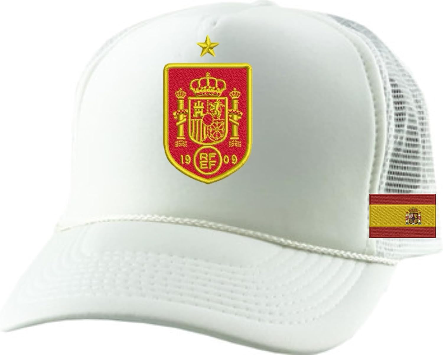 Spain Soccer Trucker Hat Embroidered Europe Champ Team Fan Snapback