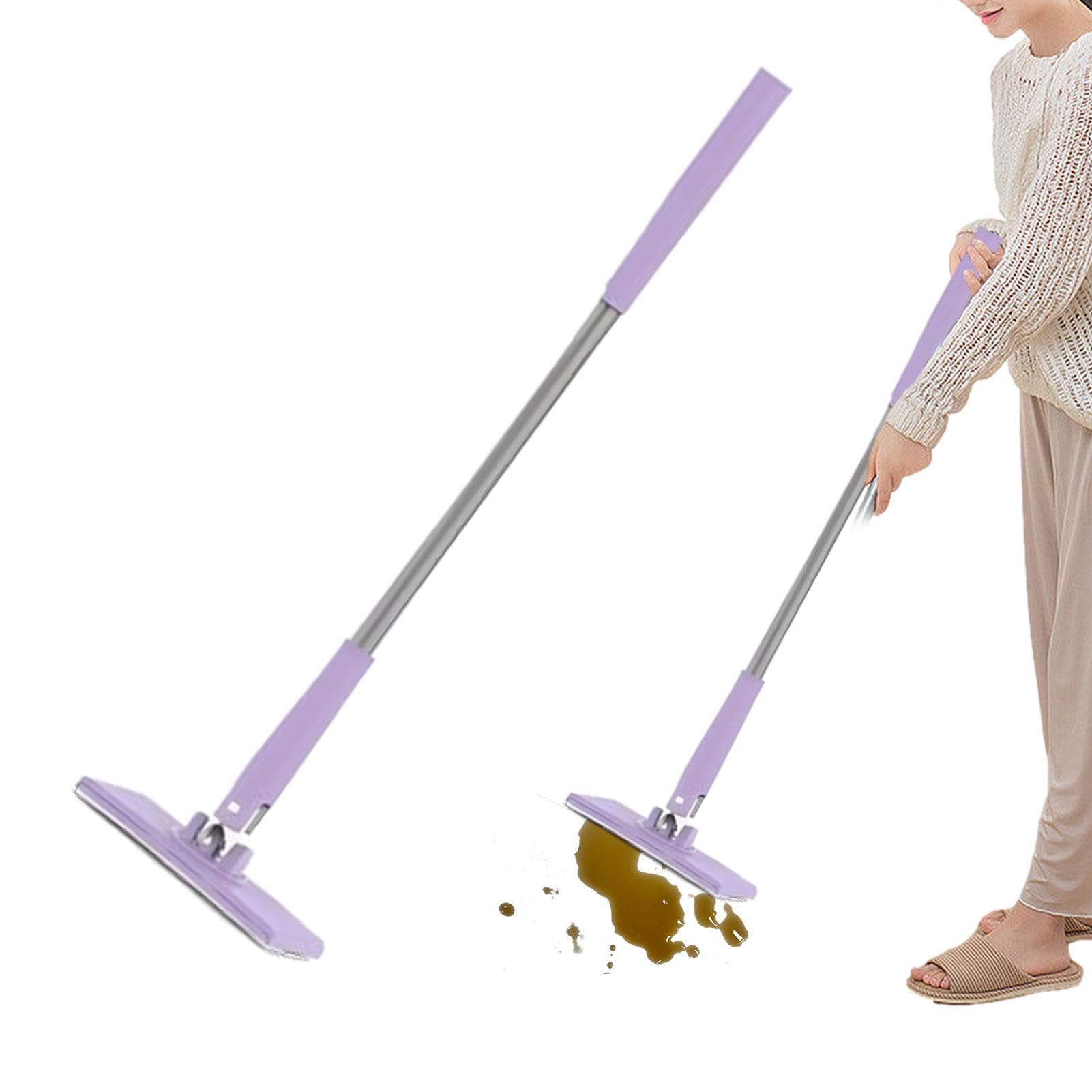 Mop Pulizia Pavimenti Compatto - Cambio Automatico Panno, Impugnatura Push-Pull, Design Salvaspazio