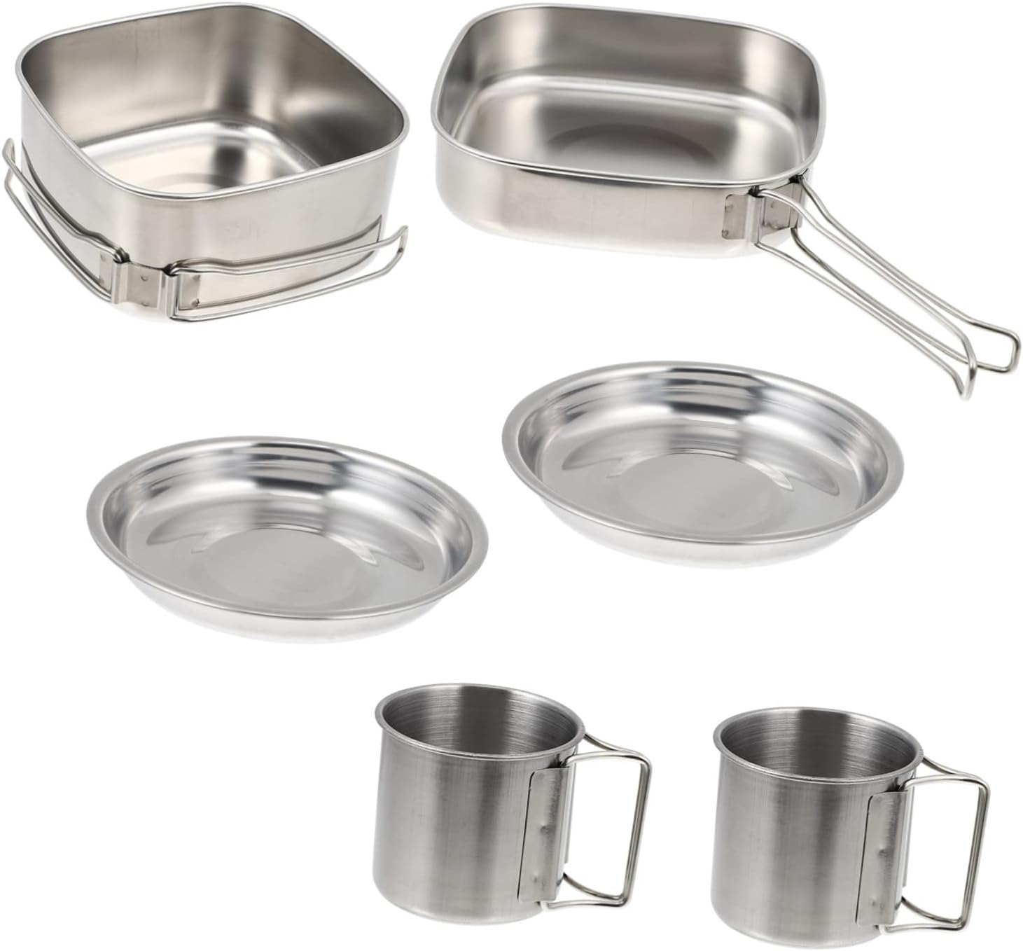 Abaodam Picnic Cooking Utensils Stainless Steel Camping Cookware Portable Cooking Pot for Outdoor Activities